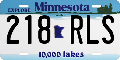 MN license plate 218RLS