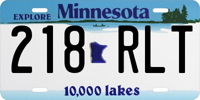 MN license plate 218RLT