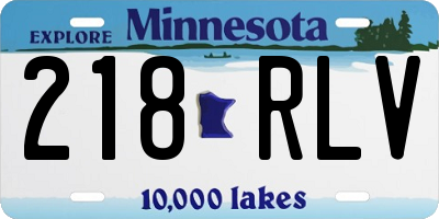 MN license plate 218RLV