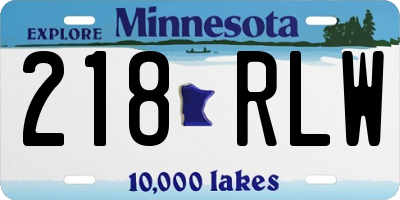 MN license plate 218RLW