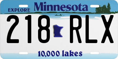 MN license plate 218RLX