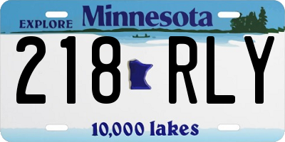 MN license plate 218RLY