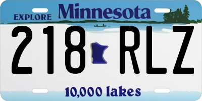 MN license plate 218RLZ