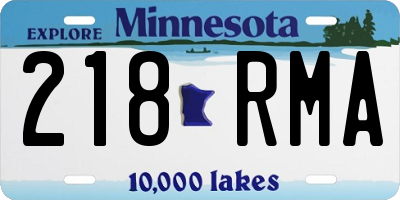 MN license plate 218RMA