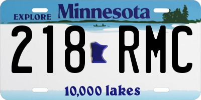 MN license plate 218RMC