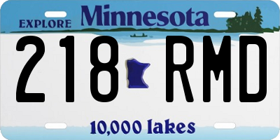 MN license plate 218RMD