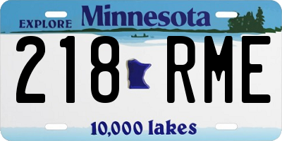 MN license plate 218RME