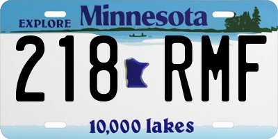 MN license plate 218RMF
