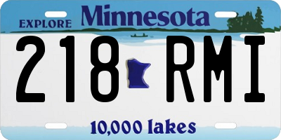 MN license plate 218RMI