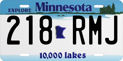 MN license plate 218RMJ