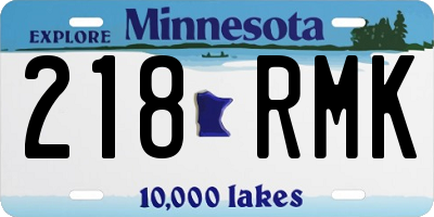 MN license plate 218RMK