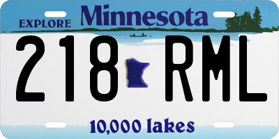 MN license plate 218RML