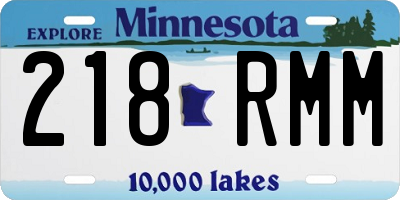 MN license plate 218RMM