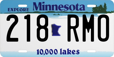 MN license plate 218RMO