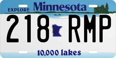 MN license plate 218RMP