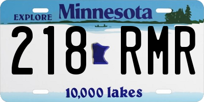 MN license plate 218RMR