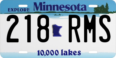 MN license plate 218RMS