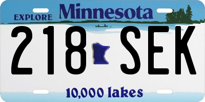 MN license plate 218SEK