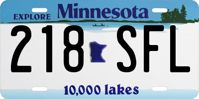 MN license plate 218SFL