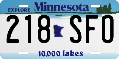 MN license plate 218SFO