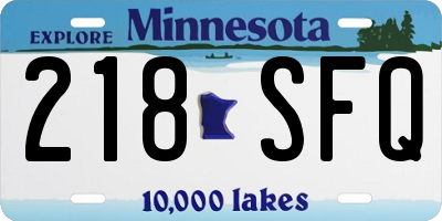 MN license plate 218SFQ