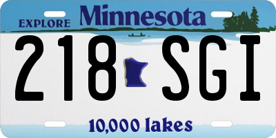 MN license plate 218SGI