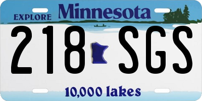 MN license plate 218SGS