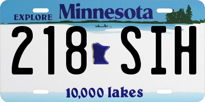 MN license plate 218SIH