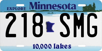 MN license plate 218SMG