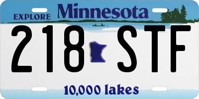 MN license plate 218STF