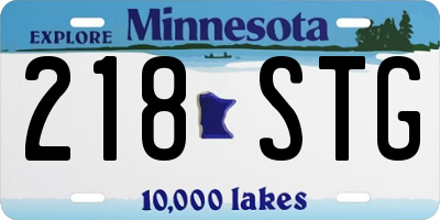 MN license plate 218STG