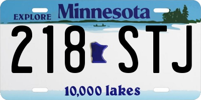 MN license plate 218STJ