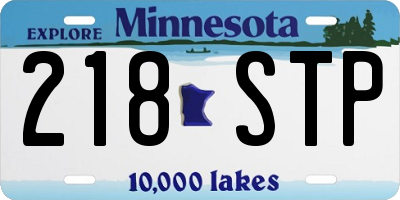 MN license plate 218STP