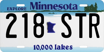 MN license plate 218STR