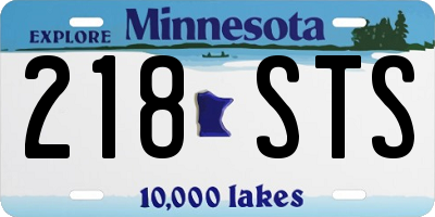 MN license plate 218STS