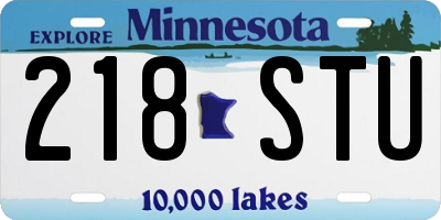 MN license plate 218STU