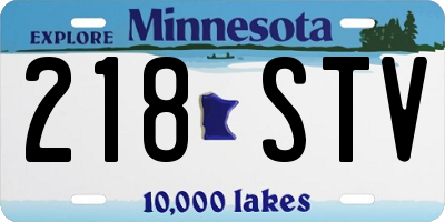 MN license plate 218STV