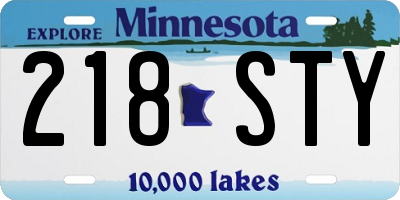MN license plate 218STY