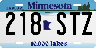 MN license plate 218STZ