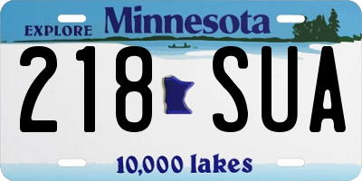 MN license plate 218SUA