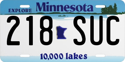 MN license plate 218SUC