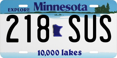 MN license plate 218SUS