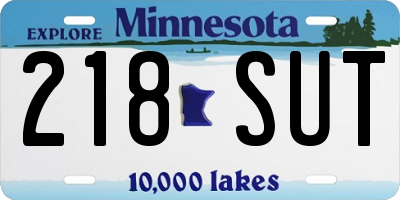 MN license plate 218SUT