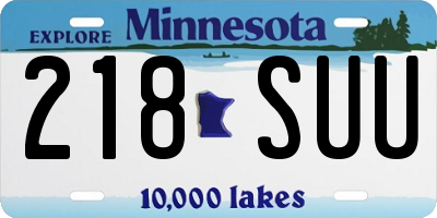 MN license plate 218SUU