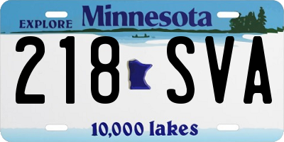 MN license plate 218SVA