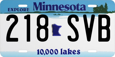 MN license plate 218SVB