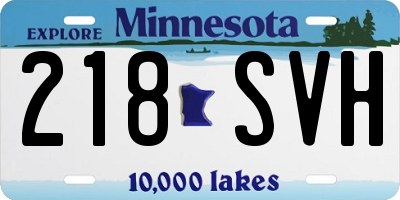 MN license plate 218SVH