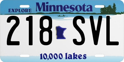 MN license plate 218SVL