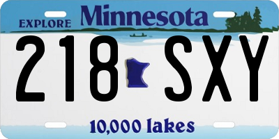 MN license plate 218SXY