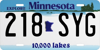 MN license plate 218SYG